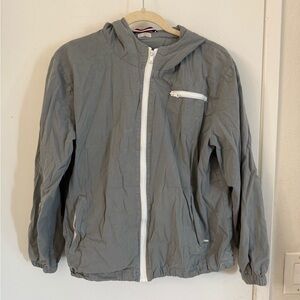 Brandy Melville / John Gault Hooded Gray Zip-Up Bomber Jacket